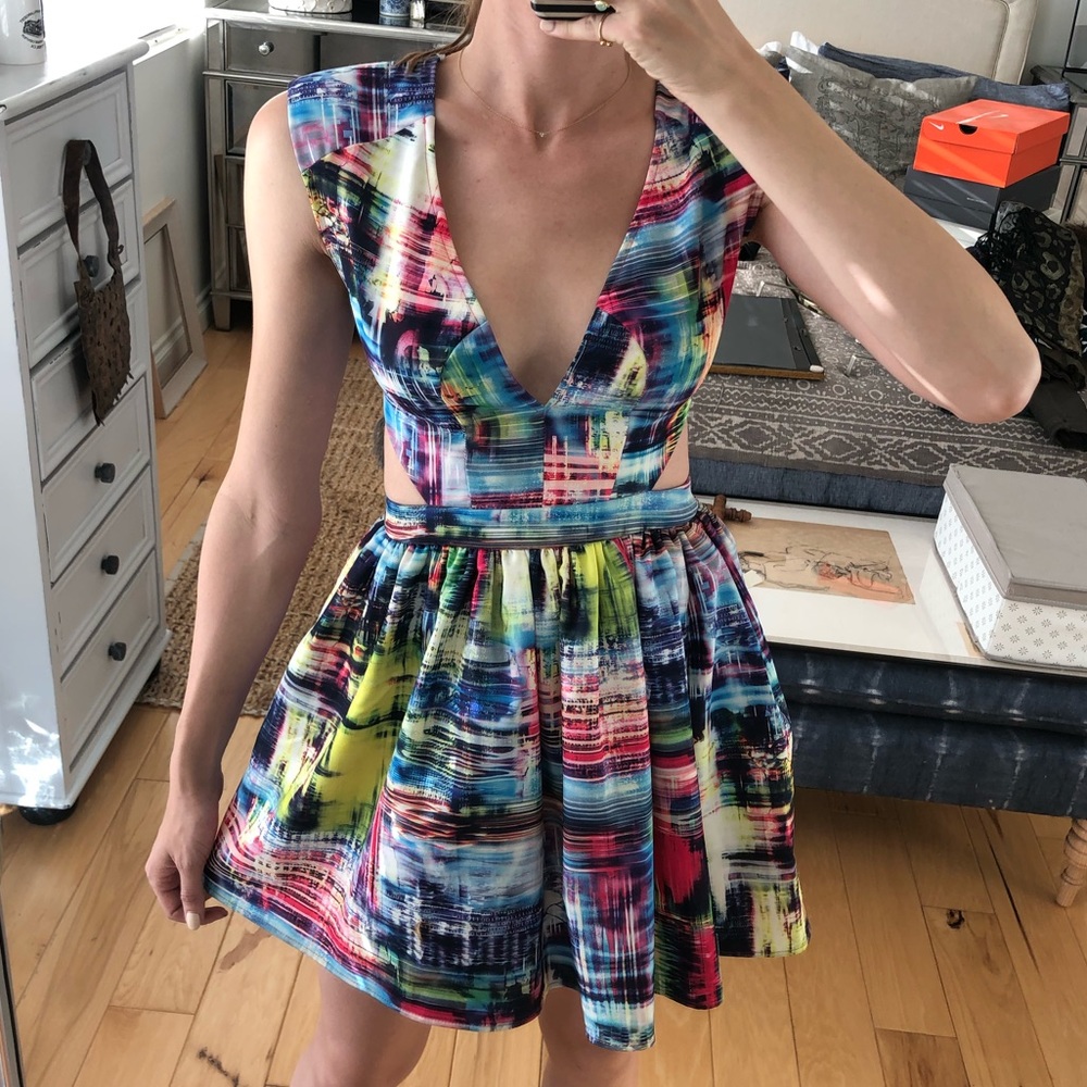 Mustard seed cut out mini dress